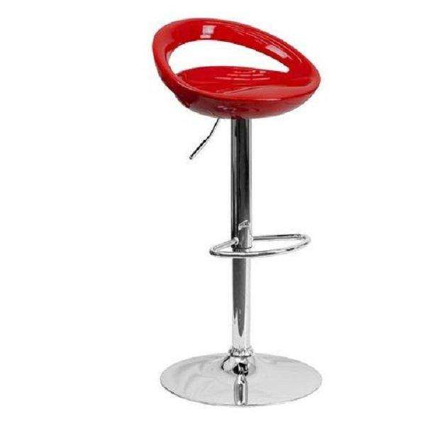 SMTE Barstools - Glossy Cut Out with Gas-Lift - Set of 2 - Red with keychain
