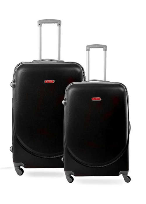 SMTE 2 Piece Lightweight Luggage Set - Black with keychain