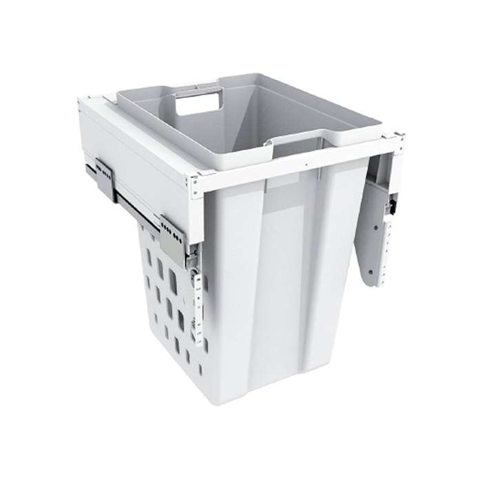 ROCO Pull Out Laundry Bin (450mm Base) White 50 Litre