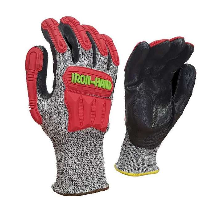 PIONEER SAFETY Gloves Maxmac Iron Hand 13G Shell Level 5 Cut Resistance TPR