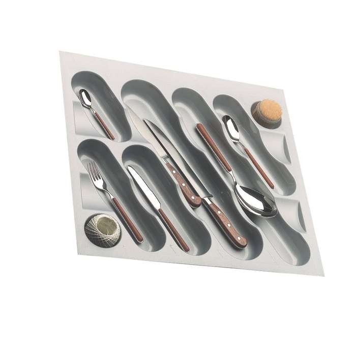 ROCO Cutlery Tray Metallic Grey 450mm Unit