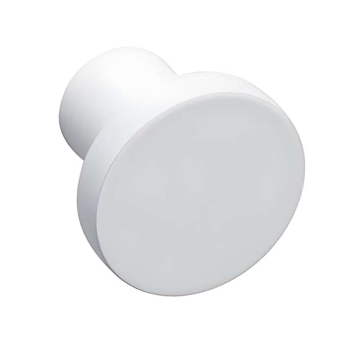ROCO Flat Button Drawer Knob White 30mm ( 5 Pack )