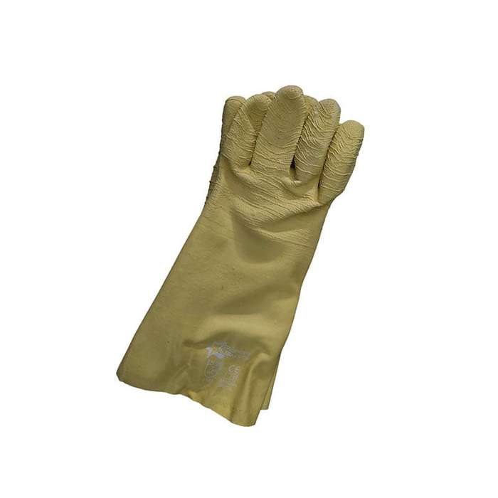PIONEER Gloves Latex Crinkle Yellow Comarex Full Dip Gaunt Elbow 35cm
