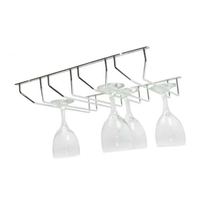 ROCO Wine Glass Holder 4 Row Chrome 345mm For 12 Glasses