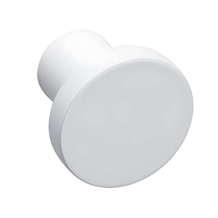 ROCO Flat Button Drawer Knob White 30mm