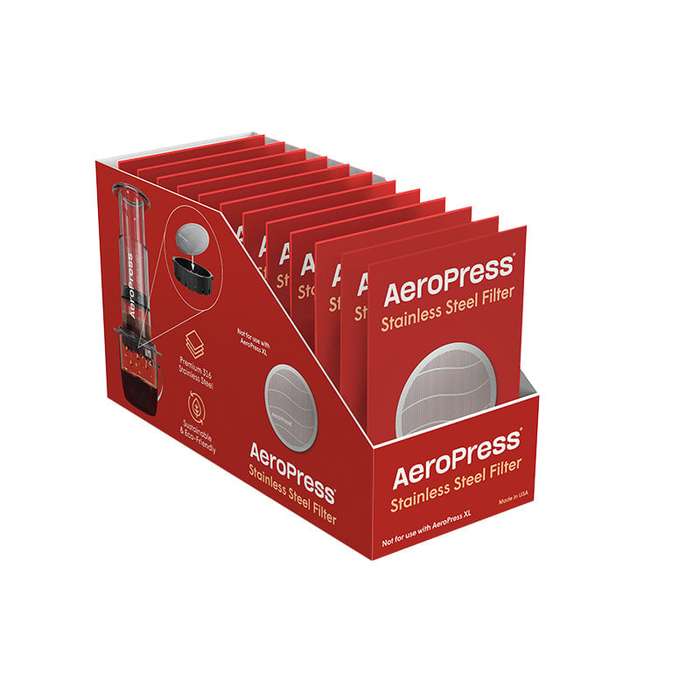 AEROPRESS Stainless Steel Reusable Filter ( 12 Pack Retail Tray )