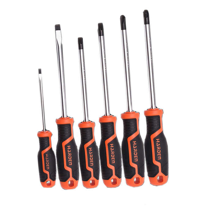 HARDEN Screwdriver Set Soft Handle 6 Pieces