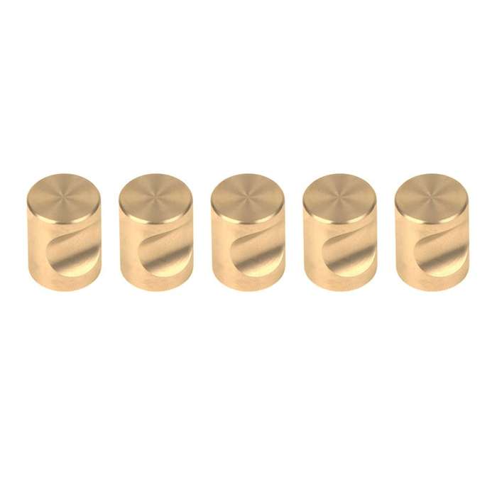 ROCO Cylindrical Drawer Knob Brushed Brass 20mm ( 5 Pack )