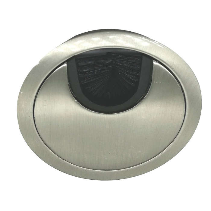 ROCO Wire Management Steel Round Brushed Satin Nickel 60mm