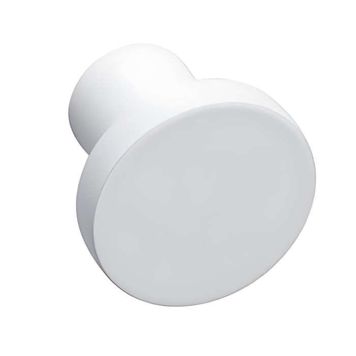 ROCO Flat Button Drawer Knob White 30mm