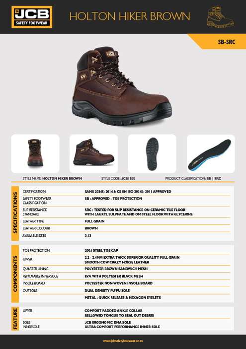 JCB Holton Hiker Brown Steel Toe Men's Boot