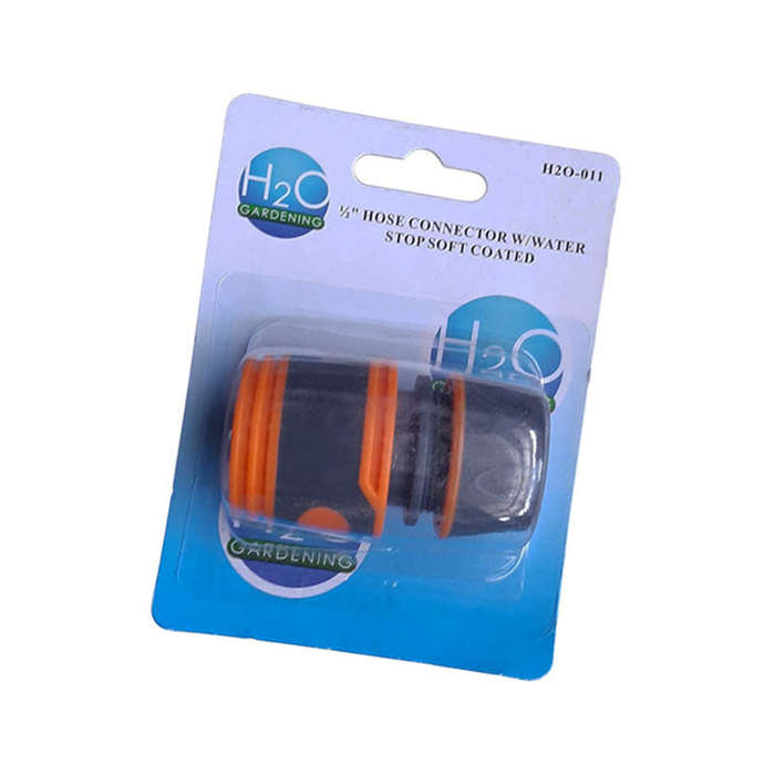 H20 Garden Hose Connector 1/2" Stop And Soft Grip