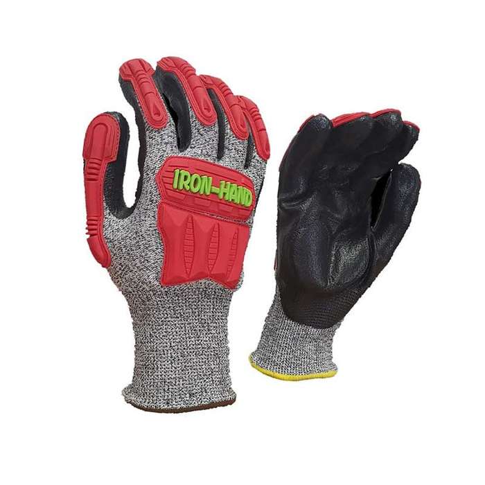 PIONEER SAFETY Gloves Maxmac Iron Hand 13G Shell Level 5 Cut Resistance TPR