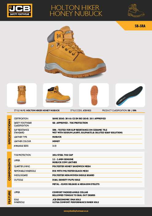 JCB Holton Hiker Honey Nubuck Steel Toe Men's Boot