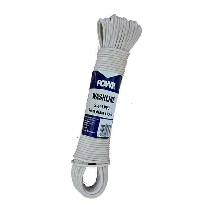 POWR Wash Line Steel PVC Coat 15m