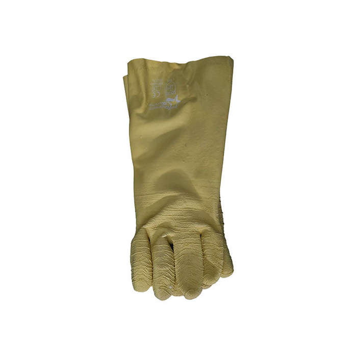 PIONEER Gloves Latex Crinkle Yellow Comarex Full Dip Gaunt Elbow 35cm