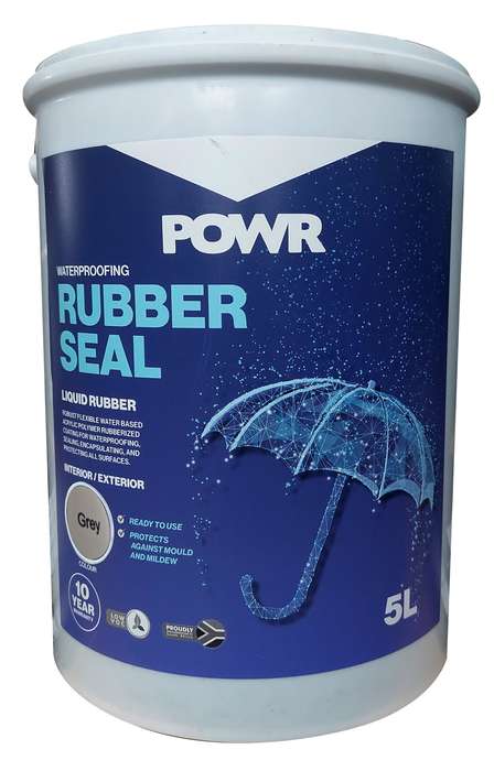 POWR Rubber Seal Waterproofing Coating Light Grey 5 Litre