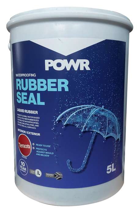 POWR Rubber Seal Waterproofing Coating Terracotta 5 Litre