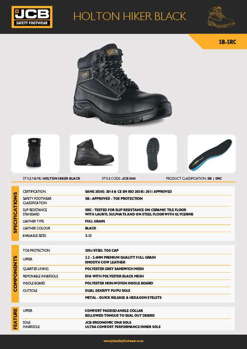 JCB Holton Hiker Black Steel Toe Men's Boot