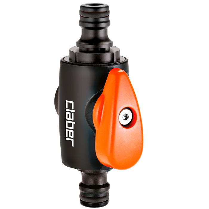 CLABER Two Way Quick Click Hose Pipe Connector With Shut-Off Valve