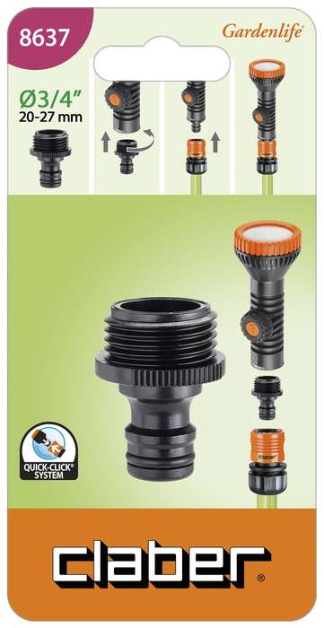 CLABER 3/4" Male Thread To Quick Click Connector