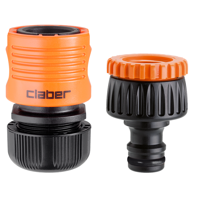 CLABER Garden 3 Piece Set With 3/4" Tap Connector, 1/2" Click Connector, 1/2" Reducer