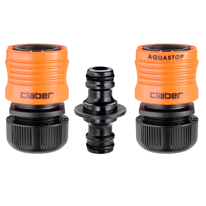 CLABER 3 Piece Set With Two Way Garden Hose Pipe Connector