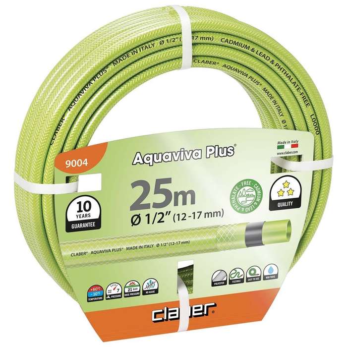 CLABER 1/2" Aquaviva Plus Hose Pipe 25m