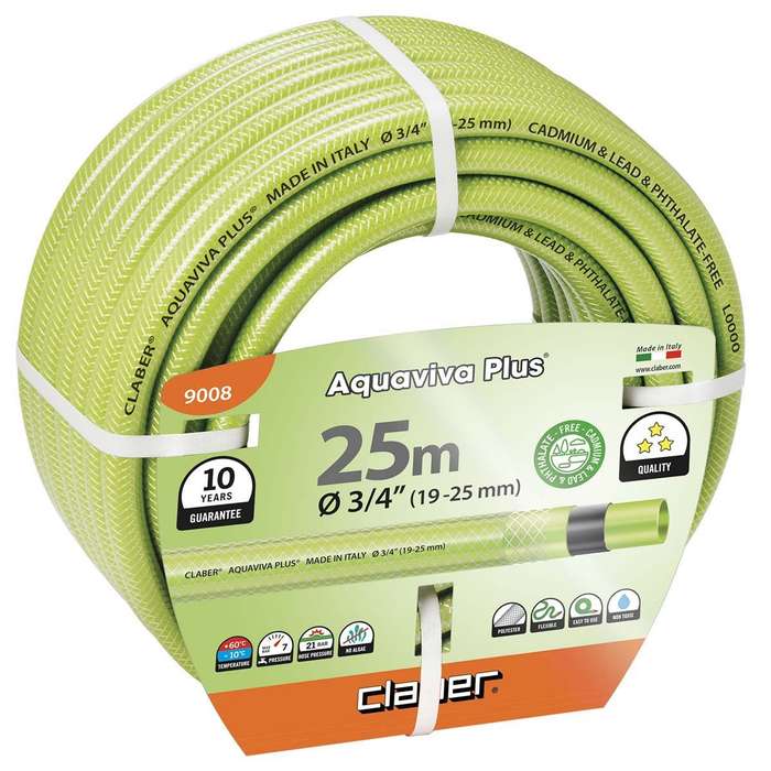 CLABER 3/4" Aquaviva Plus Hose Pipe 25m