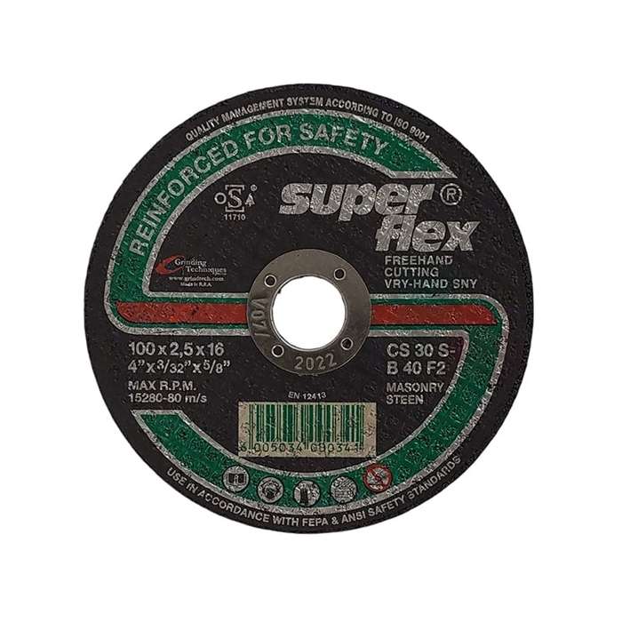Superflex Abrasive Stone Cutting Disc 100mm*2.5mm*16.0mm