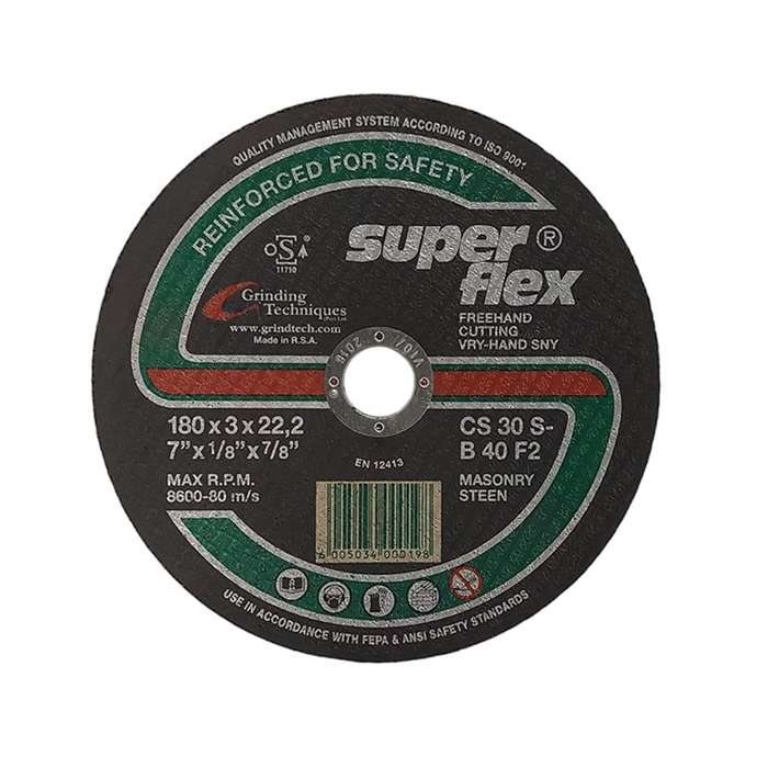 Superflex Abrasive Stone Cutting Disc 180mm*3mm*22.2mm