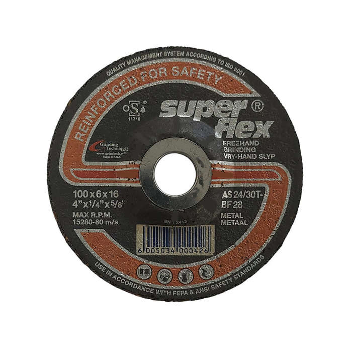 Superflex Abrasive Steel Grinding Disc 100mm*6mm*16mm