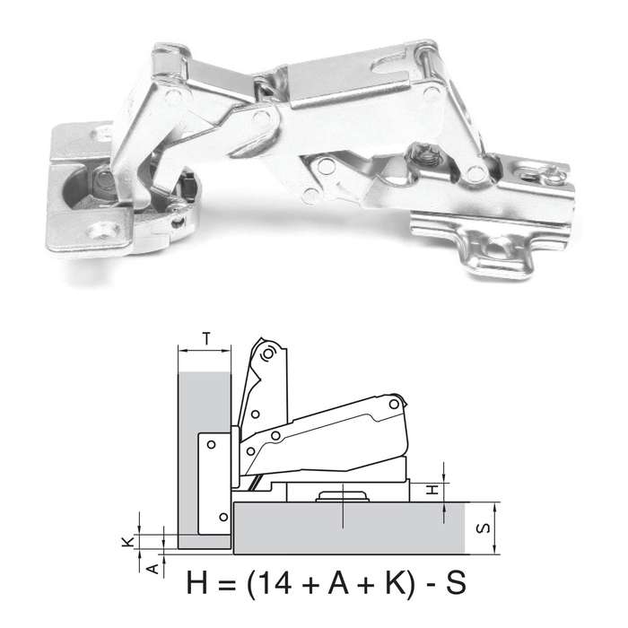 ROCO 180 Degree 4 Hole Base Plated Cupboard Hinge
