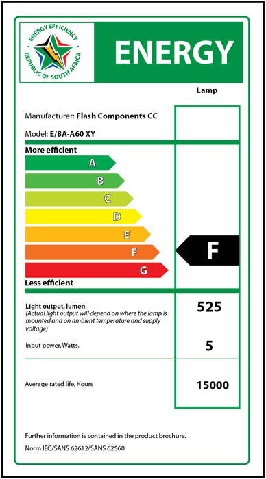 FLASH LED High Efficiency, All Purpose Light Bulb 5W A60 Lamp B22 (10 pack)