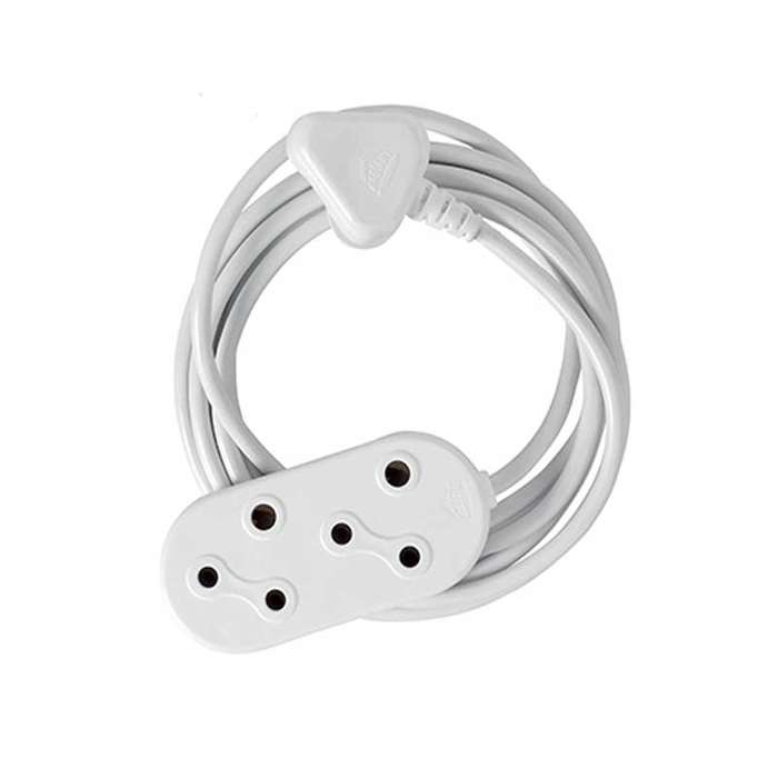 United Electrical Extension Cord White 5mtx10mp (2x3 Pin)