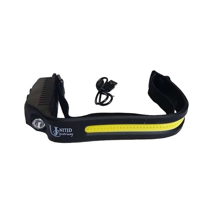 UNITED ELECTRICAL LED Headlamp Light Sensor IPX6 Rechargeable Type-C