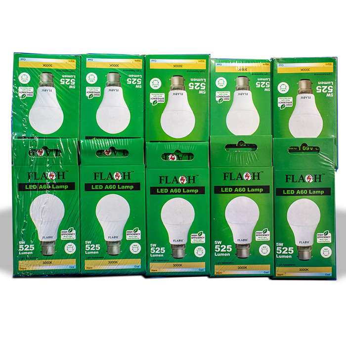 FLASH LED High Efficiency, All Purpose Light Bulb 5W A60 Lamp B22 (10 pack)