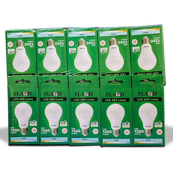 FLASH LED High Efficiency All Purpose Light Bulb 12W A60 Lamp E27 (10 pack)