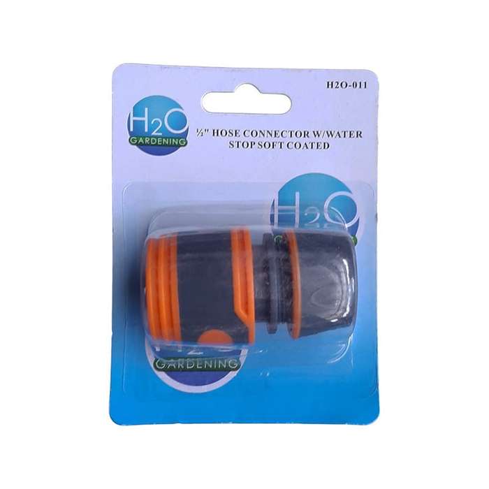 H20 Garden Hose Connector 1/2" Stop And Soft Grip