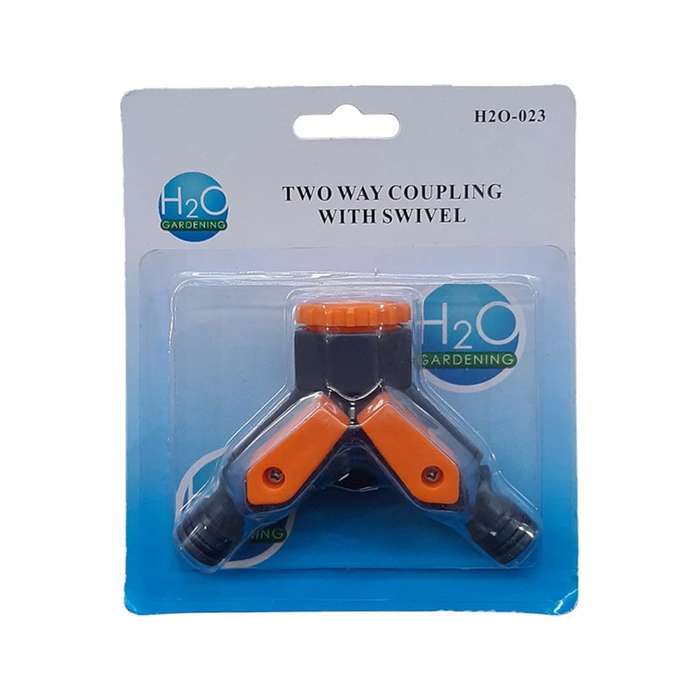 H20 Garden Tap Coupling 2 Way Split Water Flow Swivel