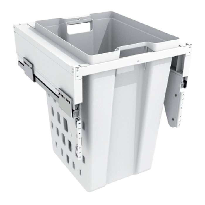 ROCO Pull Out Laundry Bin (450mm Base) White 50 Litre