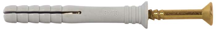 RUWAG Nylon Wall Plug  Nail-In Anchor 8mm x 60mm ( Pack of 100 )