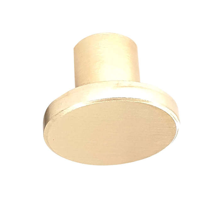 ROCO Flat Button Drawer Knob Brushed Brass 30mm