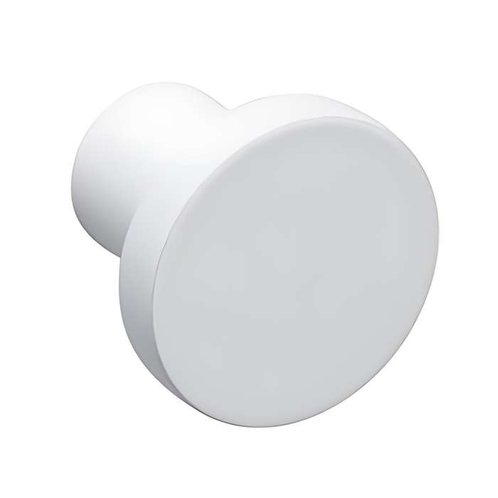 ROCO Flat Button Drawer Knob White 30mm ( 5 Pack )