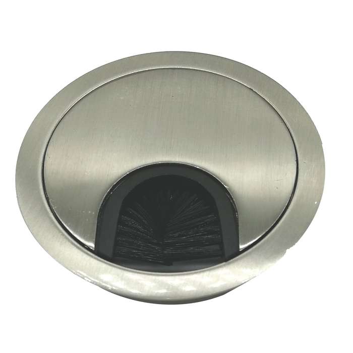ROCO Wire Management Steel Round Brushed Satin Nickel 60mm