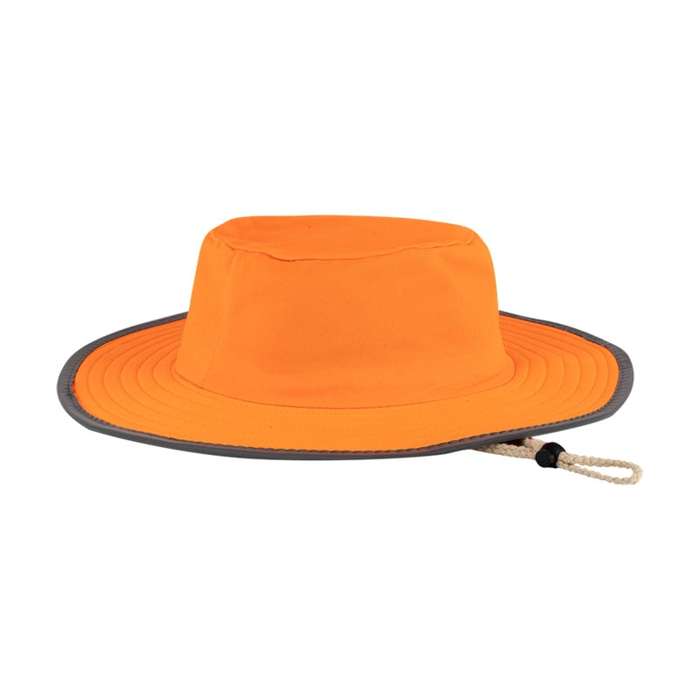 PIONEER SAFETY Bush Hat High Visibility With Silver Reflective Tape