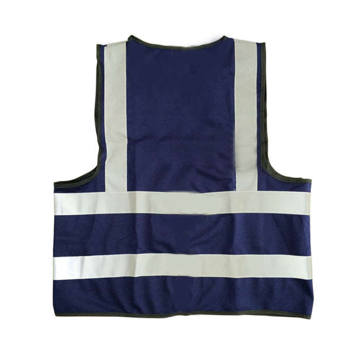 PIONEER SAFETY Vests Reflective Zip Id Pocket Navy