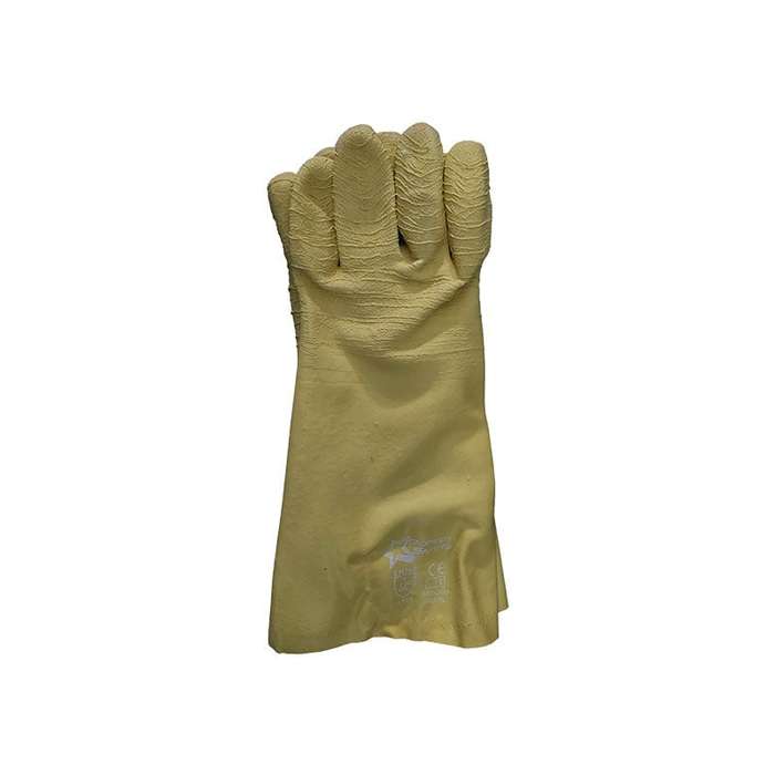PIONEER Gloves Latex Crinkle Yellow Comarex Full Dip Gaunt Elbow 35cm