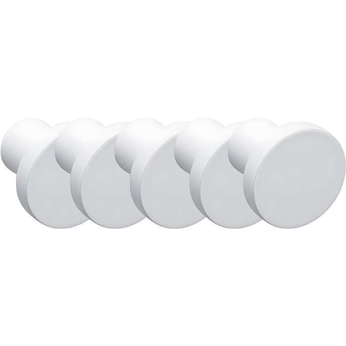 ROCO Flat Button Drawer Knob White 30mm ( 5 Pack )