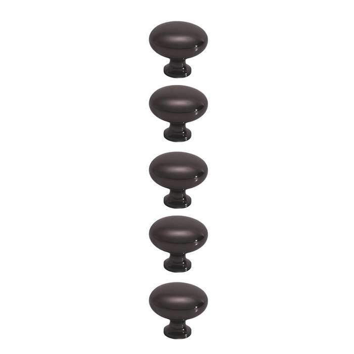 ROCO Small Base Drawer Knob Matt Black 32mm ( 5 Pack )